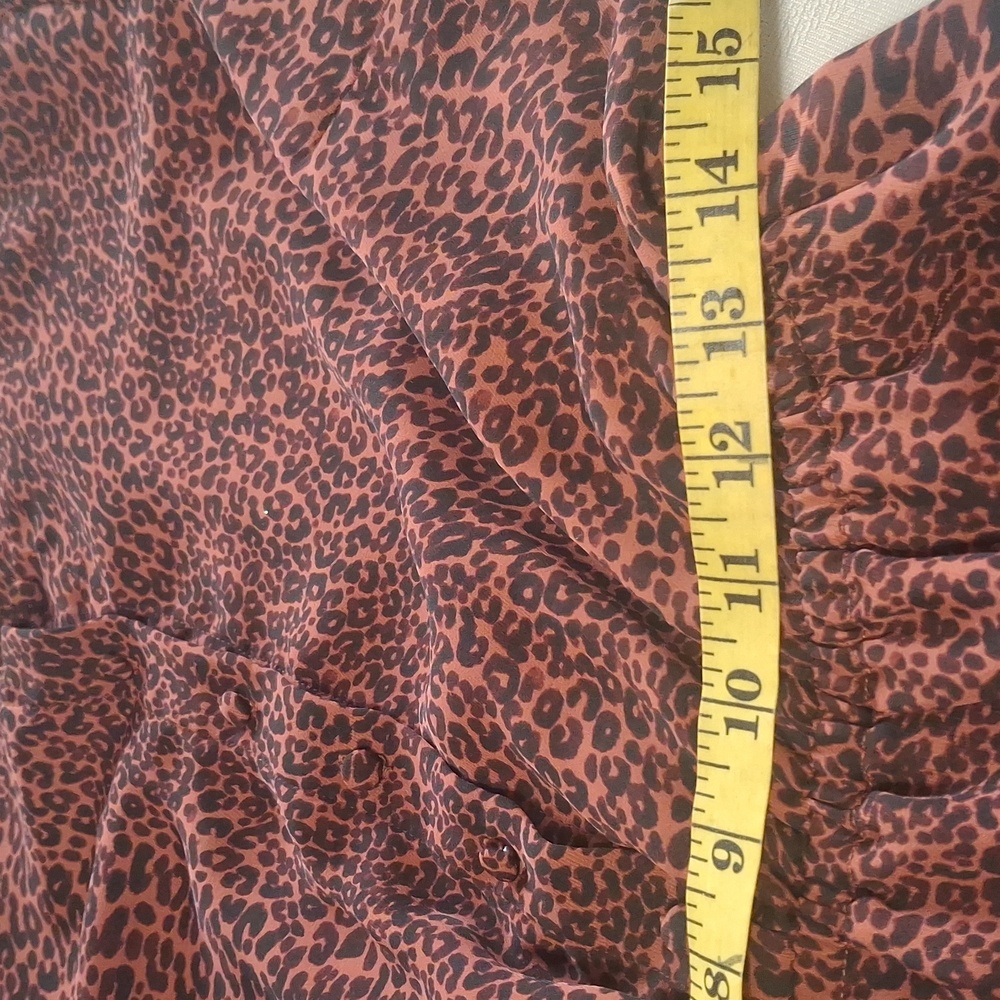 Cupcakes And Cashmere Sheryl Leopard Print Long Sleeve Minidress Sz M - Picture 12 of 15